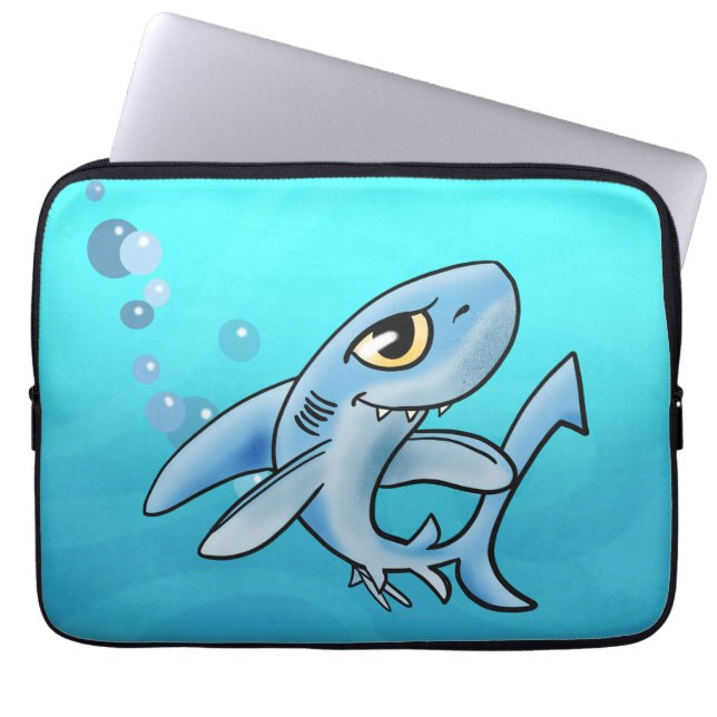 Phantastischer Cartoon Shark Laptopschutzhülle (Vorderseite)