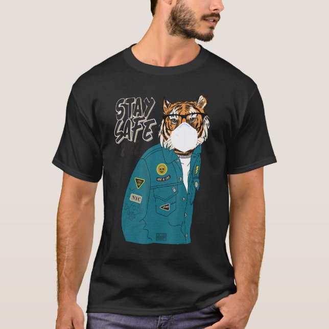 Phantastischer chinesischer Tiger Bleibe sichere M T-Shirt (Vorderseite)