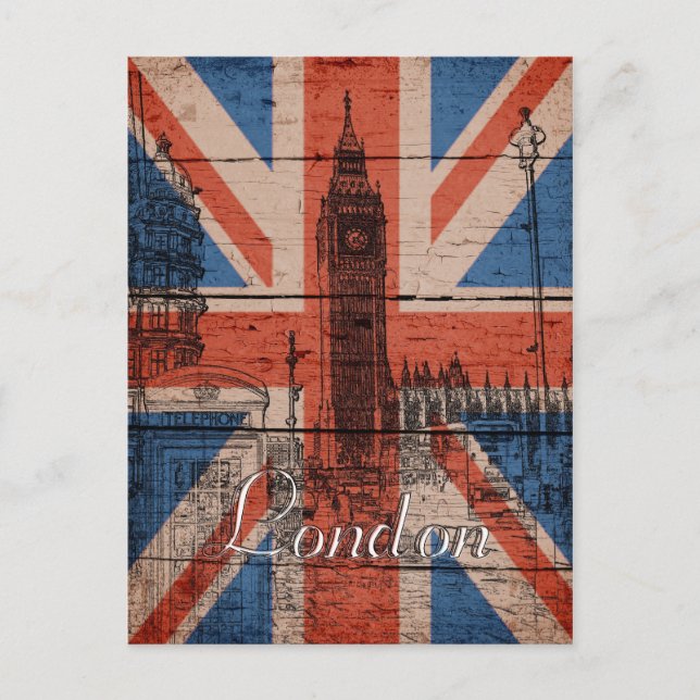 Phantastischer cooler angesagter alter Holzgrunge  Postkarte (Vorderseite)