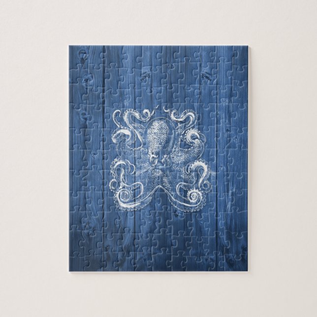 phantastischer cooler antiker Effekt Weißer Oktopu Puzzle (Vertikal)