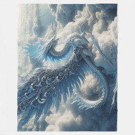 Phantastischer Drache umgeben von Wolken Fleecedecke