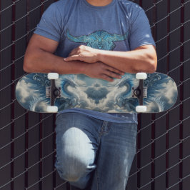 Phantastischer Drache umgeben von Wolken Skateboard