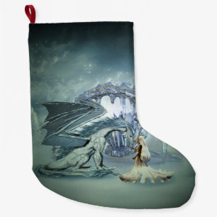 Phantastischer Eisdrache Großer Weihnachtsstrumpf