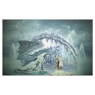 Phantastischer Eisdrache Stoff