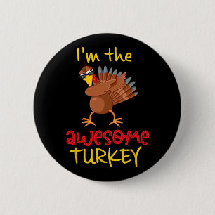 Phantastischer Erntedank der "Turkey Matching Fami Button