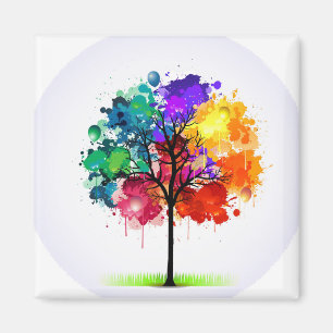 Phantastischer, farbenfroher Baum voller Liebe , L Magnet