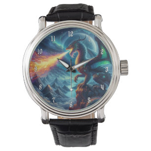 Phantastischer Feueratmungsdrache Armbanduhr