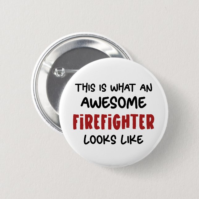 Phantastischer Feuerwehrmann Feuerwehrmann Button (Vorne & Hinten)