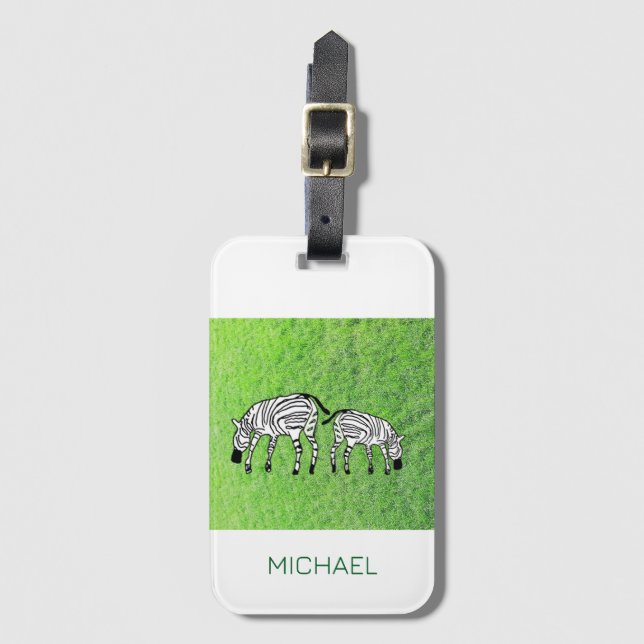Phantastischer Freund, Niedlich und Happy Zebras Gepäckanhänger (Vorderseite Vertikal)