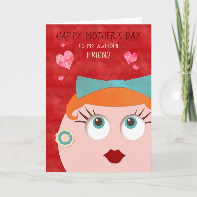 Phantastischer FRIEND Retro Gal Mother Day Karte (Vorderseite)