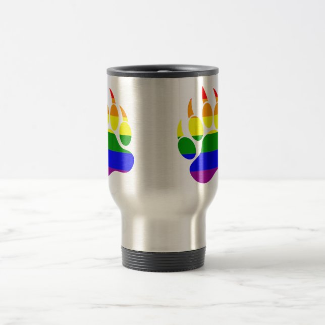 Phantastischer Gay Bear Rainbow-Klaue Reisebecher (Mittel)