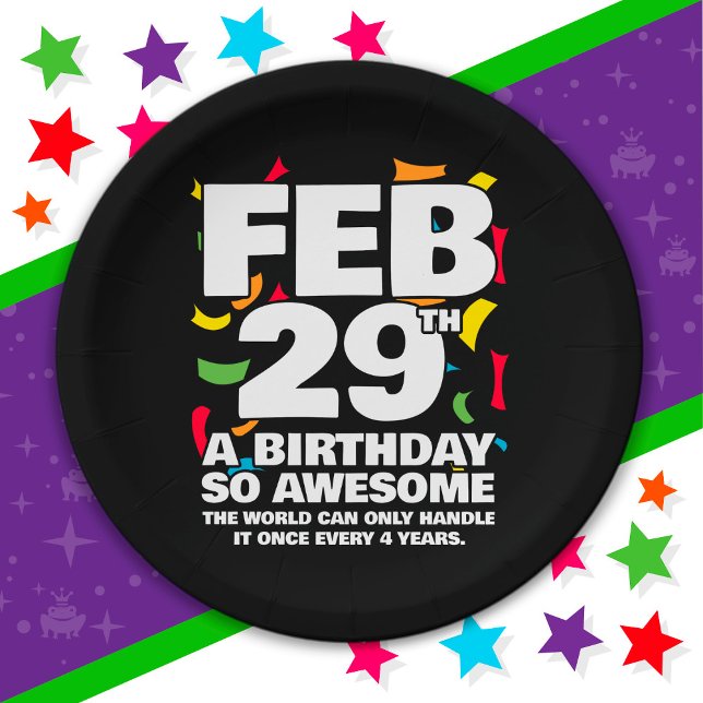 Phantastischer Geburtstag 2024 Leap Day Leap Year  Pappteller (Von Creator hochgeladen)