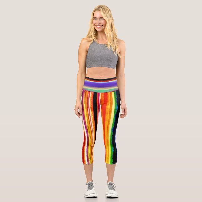 Phantastischer gelber Taillenbogen Capri Leggings (Vorderseite)