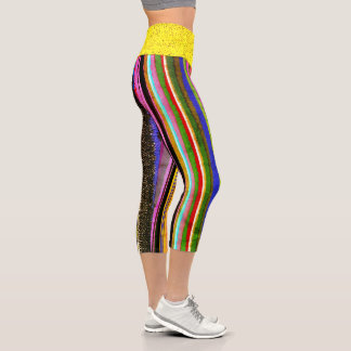 Phantastischer gelber Taillenbogen Capri Leggings
