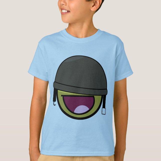 Phantastischer Gesichtssoldat mit Helm T-Shirt (Vorderseite)