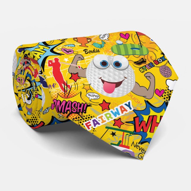 ⛳️ Phantastischer Golfmix gelb 💛 Krawatte (Gerollt)