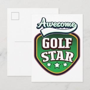 Phantastischer Golfstar Ankündigungspostkarte