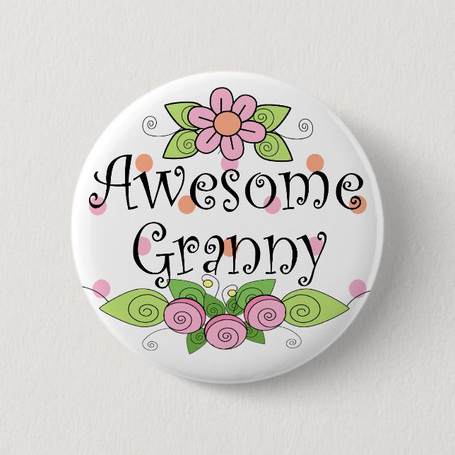 Phantastischer Granny-T - Shirt Button (Vorderseite)