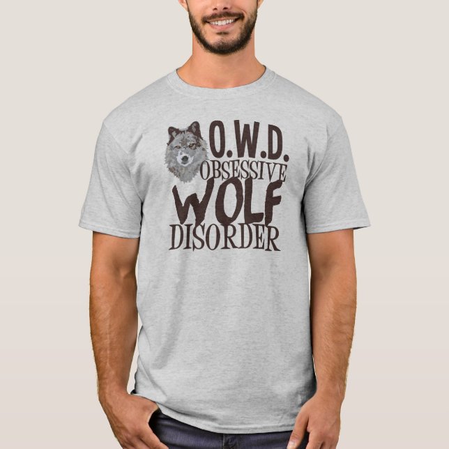Phantastischer grauer Wolf Herren T-Shirt (Vorderseite)