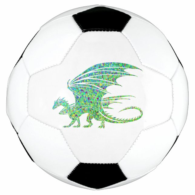 Phantastischer Green Dragon Mosaik Fußball (Vorderseite)