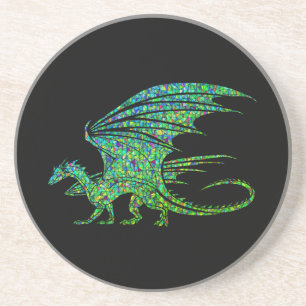 Phantastischer Green Dragon Mosaik Getränkeuntersetzer