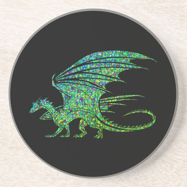 Phantastischer Green Dragon Mosaik Getränkeuntersetzer (Vorne)