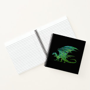 Phantastischer Green Dragon Mosaik Notizbuch