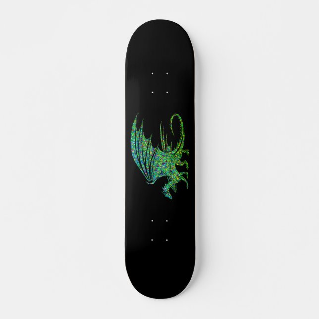 Phantastischer Green Dragon Mosaik  Skateboard (Vorne)