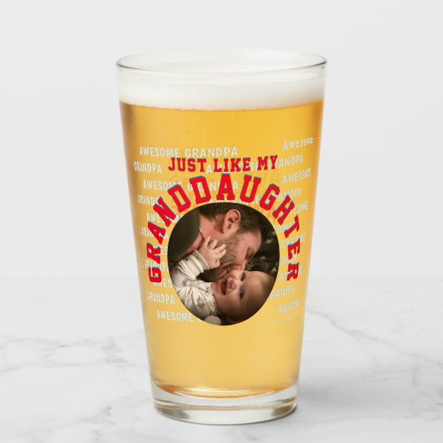 Phantastischer Großvater Großtochter Vatertag Glas (Rückseite (gefüllt))