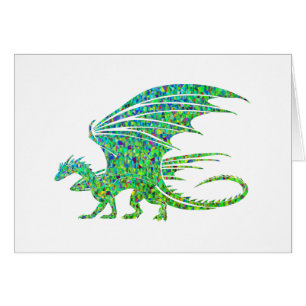 Phantastischer grüner Drachenschwarz im Mosaik