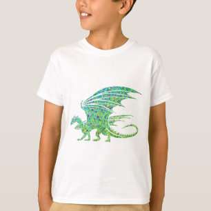 Phantastischer grüner Mosaikdrache T-Shirt