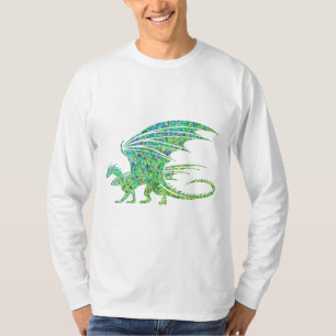 Phantastischer grüner Mosaikdrache T-Shirt