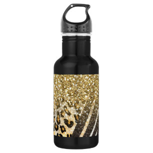 Phantastischer gürtiger Goldleopard und Zebradruc Edelstahlflasche