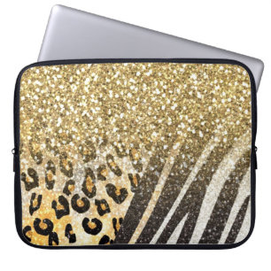Phantastischer gürtiger Goldleopard und Zebradruc Laptopschutzhülle
