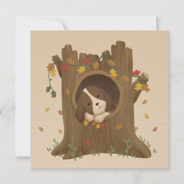 Phantastischer Herbst: Beagle Einladung (Vorderseite)