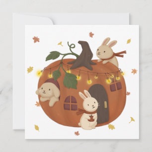 Phantastischer Herbst: Bunny & Pumpkin Feiertagskarte
