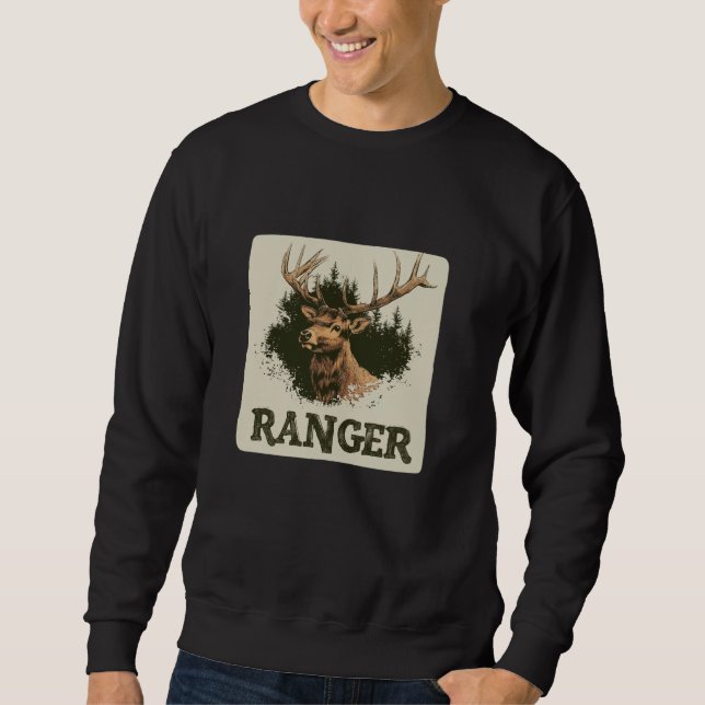 Phantastischer Hirschbuck mit Ranger-Anweisung Kos Sweatshirt (Vorderseite)