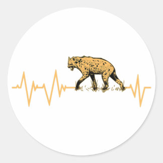 Phantastischer Hyena Heartbeat Design Wildlife Runder Aufkleber