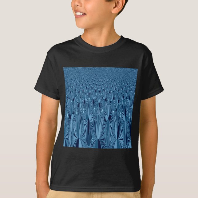 Phantastischer Iridescent Blue Kaleidoskop Art T-Shirt (Vorderseite)