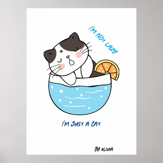 Phantastischer Lazy Cat Sarcastic Meme Spaß Benutz Poster (Vorne)