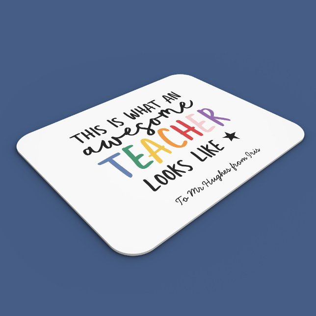 Phantastischer Lehrer Moderne Typografie Regenboge Mousepad (Von Creator hochgeladen)