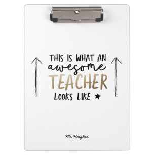 Phantastischer Lehrer, modernes Typografie-Gold Klemmbrett