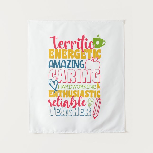 Phantastischer Lehrertag Gekümmert Lehrer Wandteppich (Vorderseite)