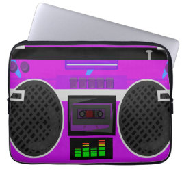 Phantastischer Lila Illustrierter 80er Boombox Laptopschutzhülle