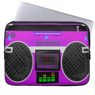 Phantastischer Lila Illustrierter 80er Boombox Laptopschutzhülle
