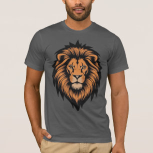 Phantastischer Lion Head Tattoo Style T - Shirt