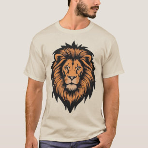 Phantastischer Lion Head Tattoo Style T - Shirt