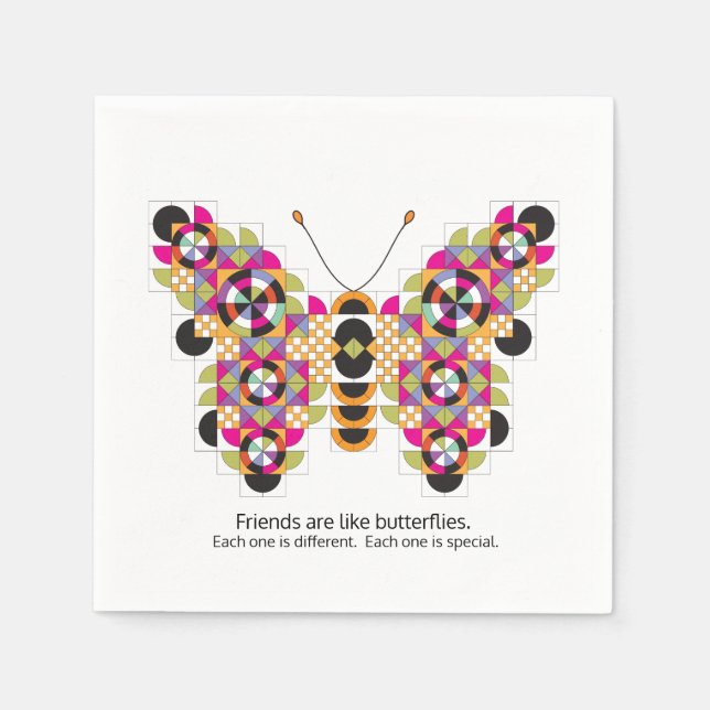 Phantastischer Monarch Butterfly Quilt Muster Napk Serviette (Vorderseite)