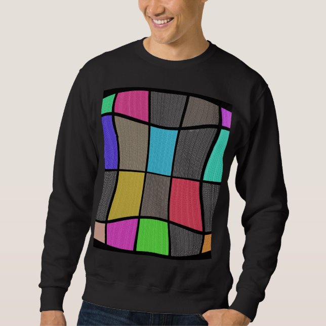 Phantastischer mondrischer Stil Moderne Design Sweatshirt (Vorderseite)