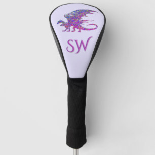 Phantastischer Mosaik Dragon Lila Golf Headcover